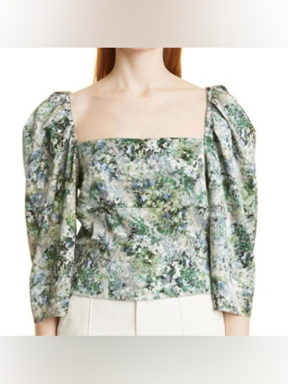 Vince
floral-print square-neck blouse Size 10